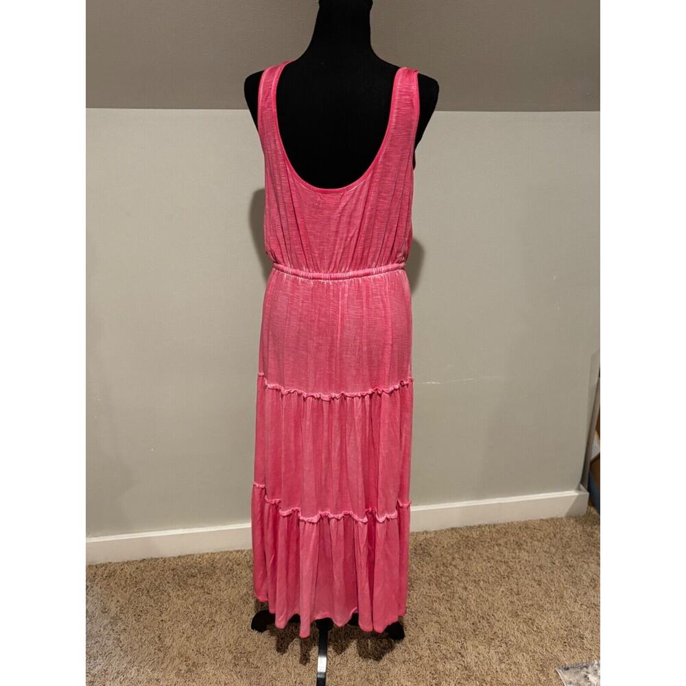 Knox Rose Womens sz S Maxi Dress Pink Tiered Boho peasant career travel comfy - Picture 6 of 7